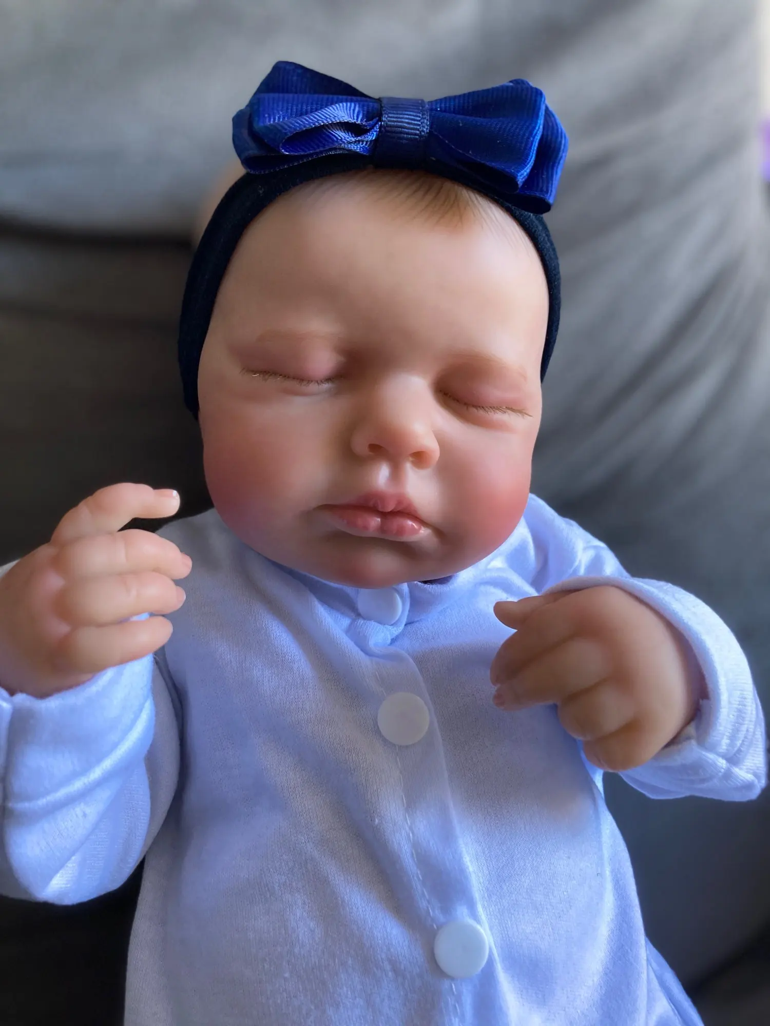 19Inch Finished Reborn Baby Dolls LouLou Already Painted Silicone Vinyl Cloth Surprise Toys Figure for Girls Christmas Gift photo review