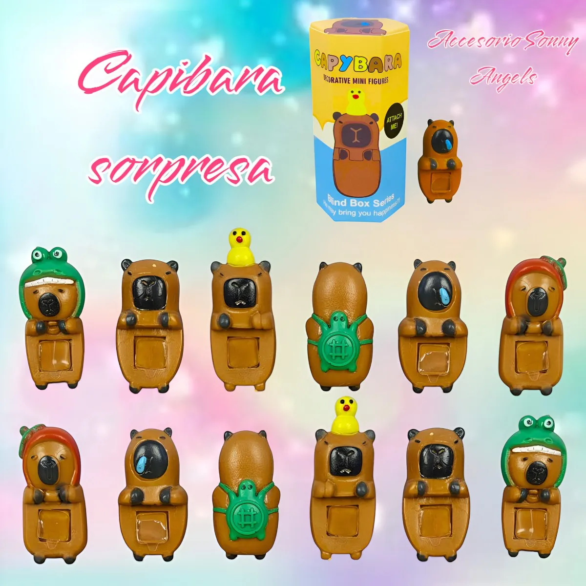 Personaje sorpresa, capibara, Sonny angels, CD-80, Figura decorativa, accesorio decorativo.
