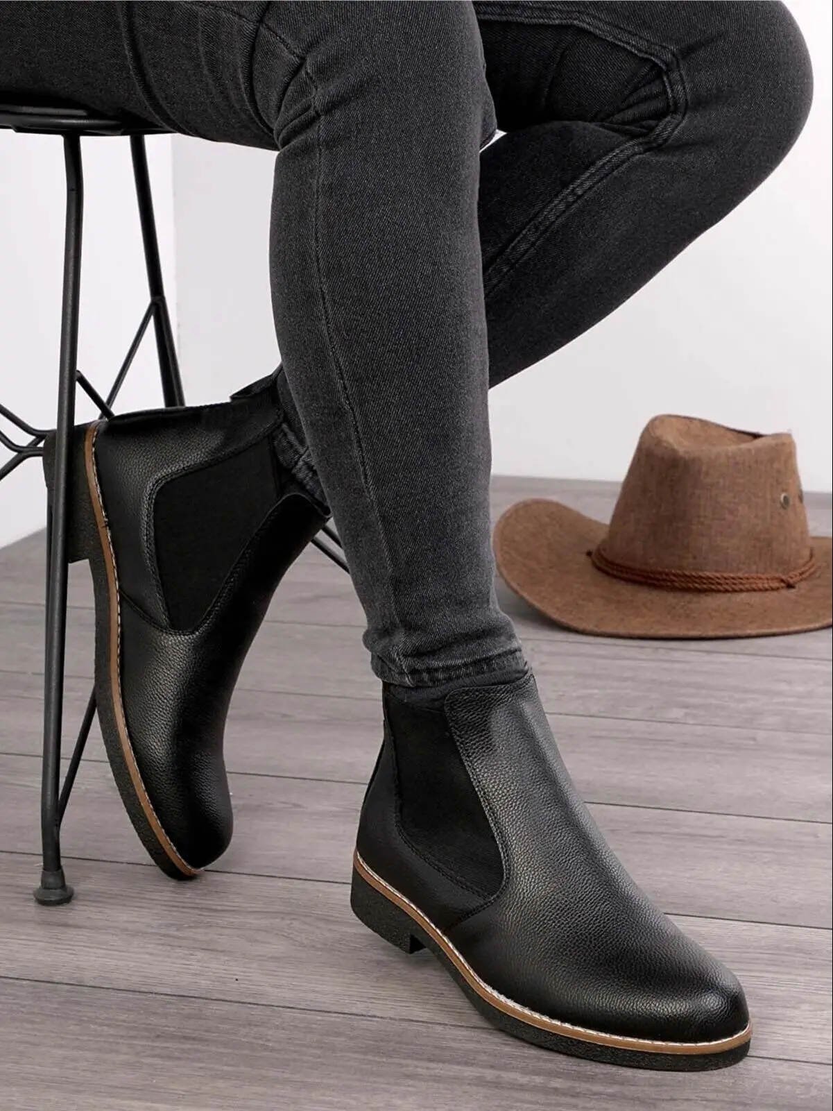 Chelsea Boots Unisex Orthopedic Insoles Warm Soft Casual Winter Microfiber and Suede Outside, Cold Proof Fleece Lining Inside