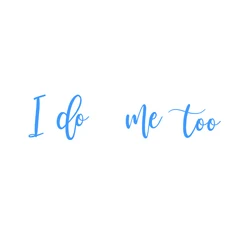 Personalized I Do & Me Too Wedding Shoe Decal Stickers - Custom Date Bridal & Groom Gift - Width of 4cm (QT13935 Blue)