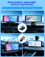 ESSGOO Support universel portable sans fil CarPlay 10,26' pour camping-cars, camions, bus, autoradios, écrans de navigation, Android Auto, Bluetooth, FM, commandes au volant, facile à installer 6