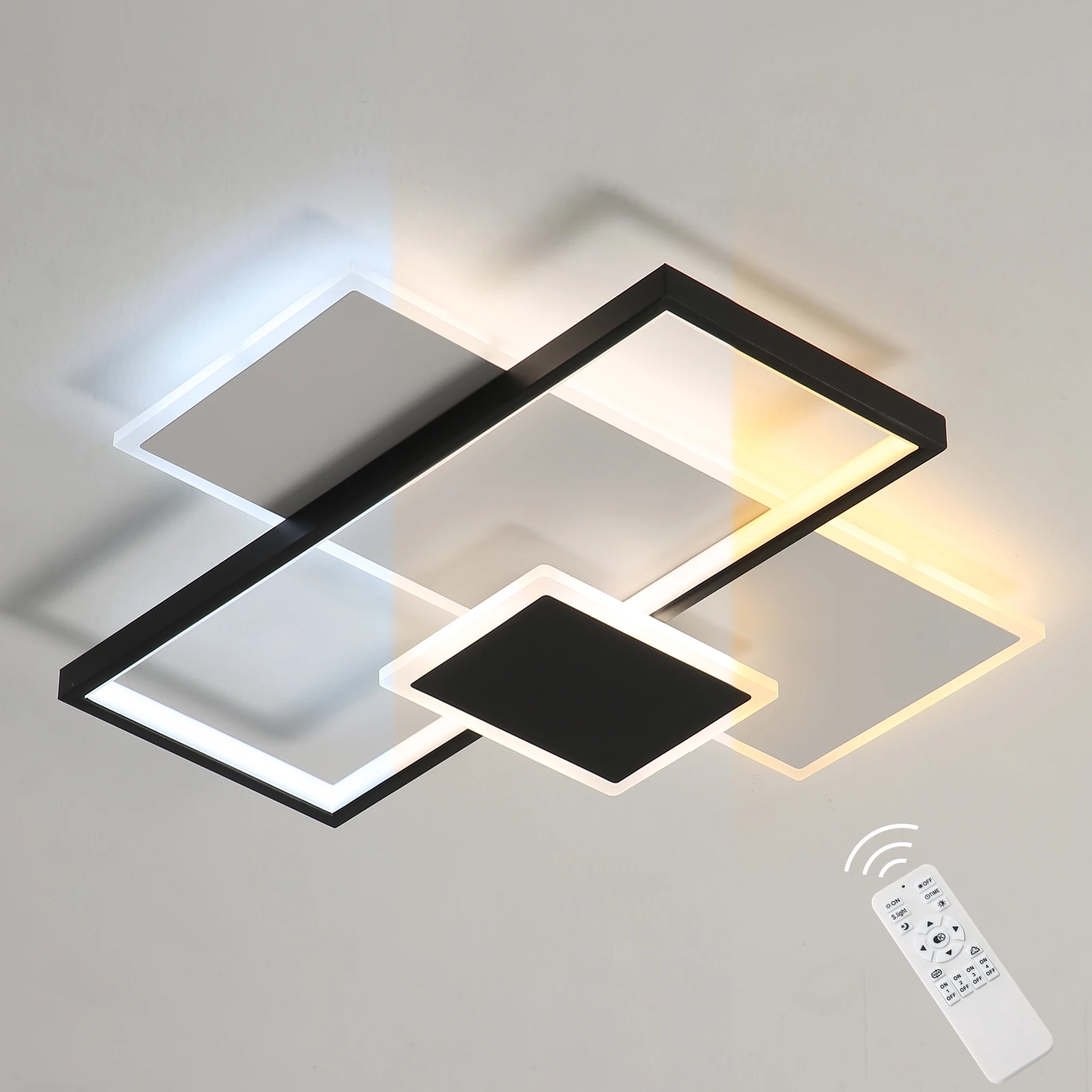 LED Ceiling Light, 72W Modern Square Dimmable Ceiling Lamp with Remote Control for Living Room Dining Room Bedroom 22