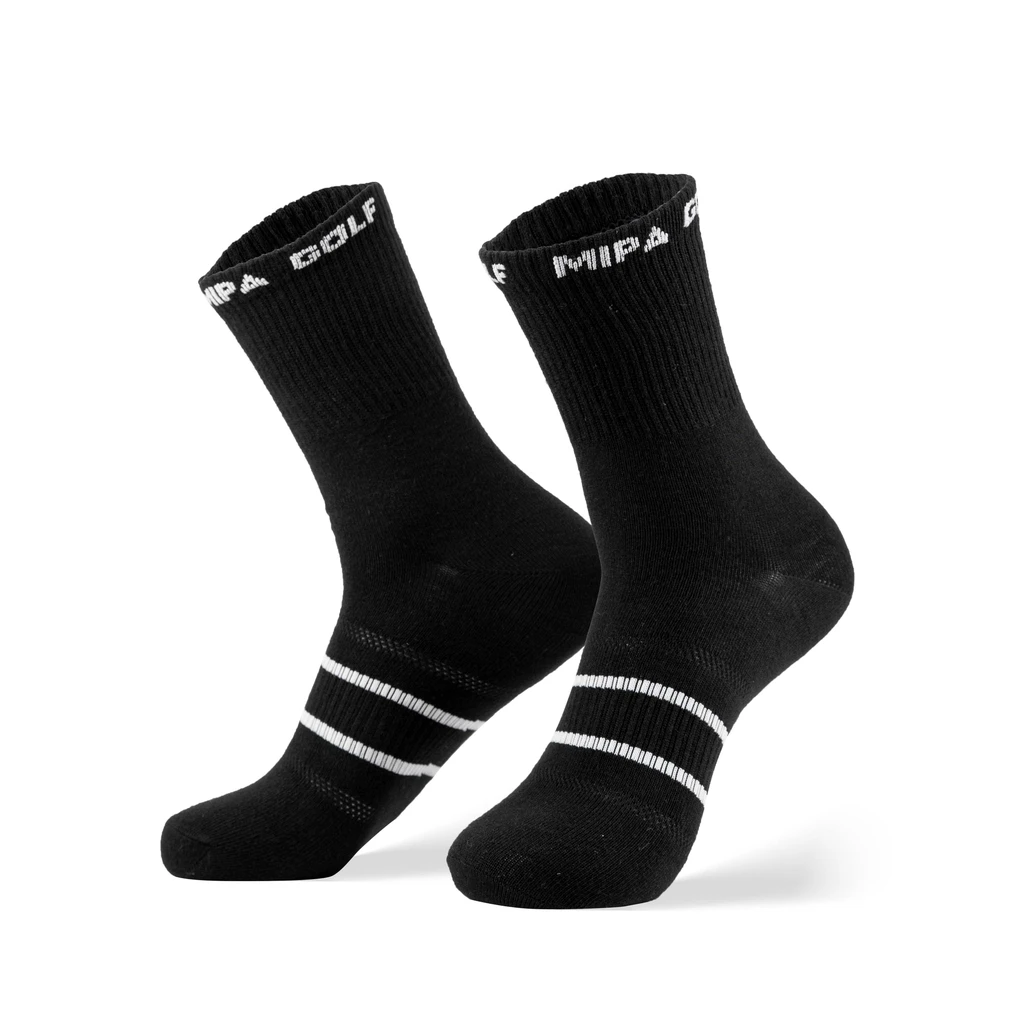 Mipa Basic Socks for Men Black Color Thick Sole to Support Movement Accessoies Material Feels Solf Absorbs Men's High-neck Socks