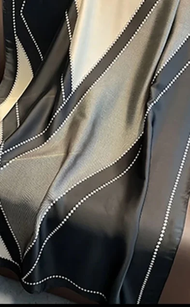 Elegant Long Headband Yellow Floral Silk Scarf photo review