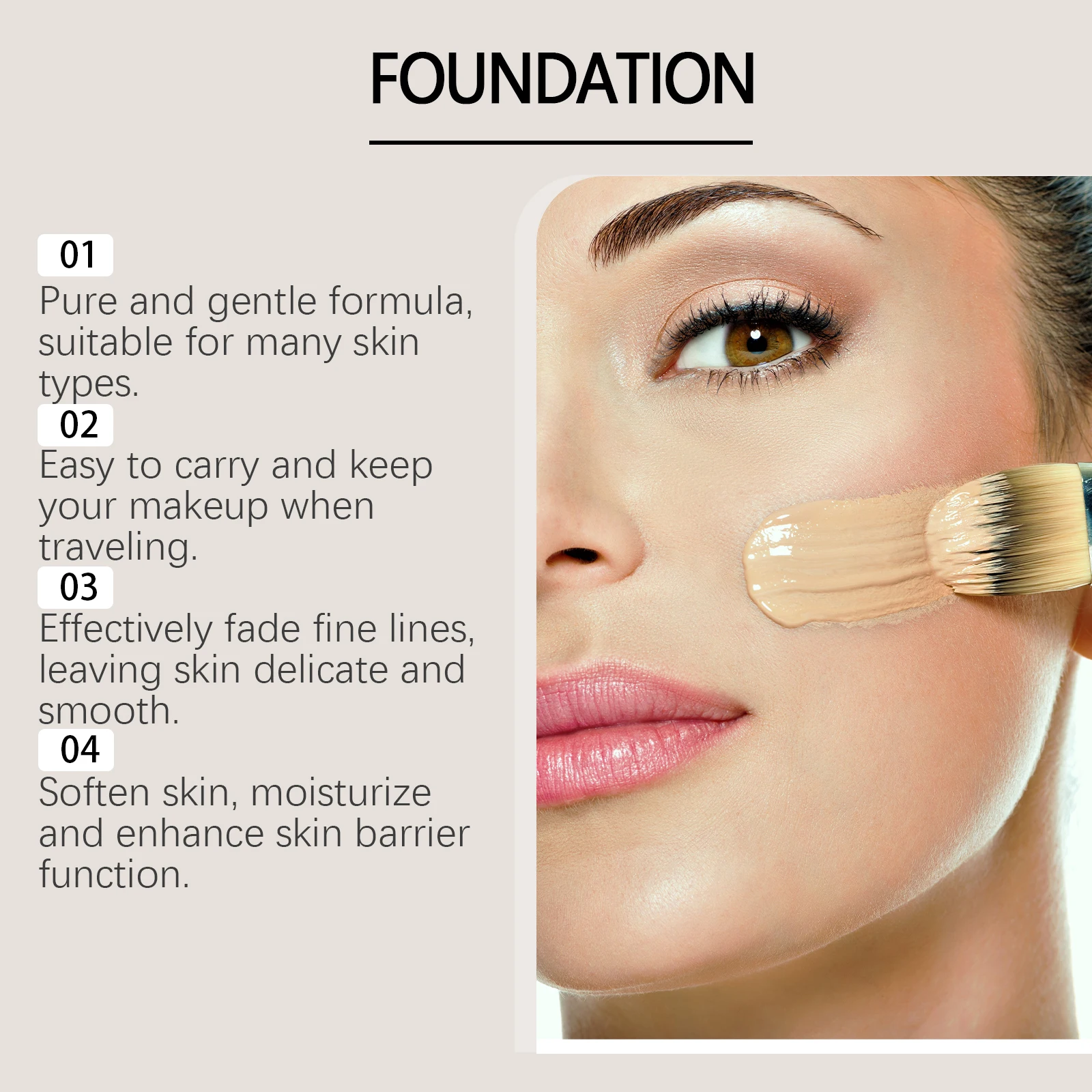 EELHOPE Color Changing Foundation Natural Moisturizing Refreshing Lasting Makeup Improve Skin Tone Perfect Coverage Foundation