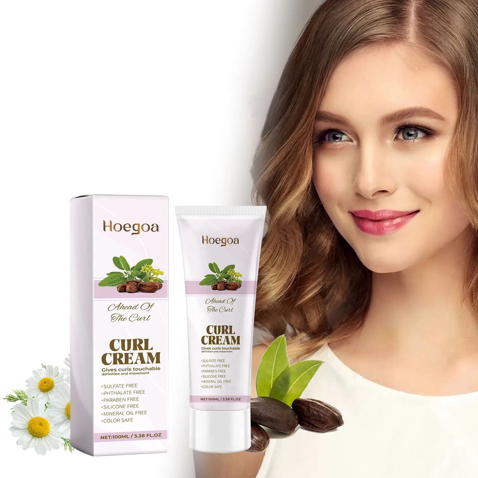 Hair Curling Cream Styling Wavy Wigs Hydrating Prevent Dryness Frizz Control Sculpting Enhance Boost Elastin Curl Defining Cream