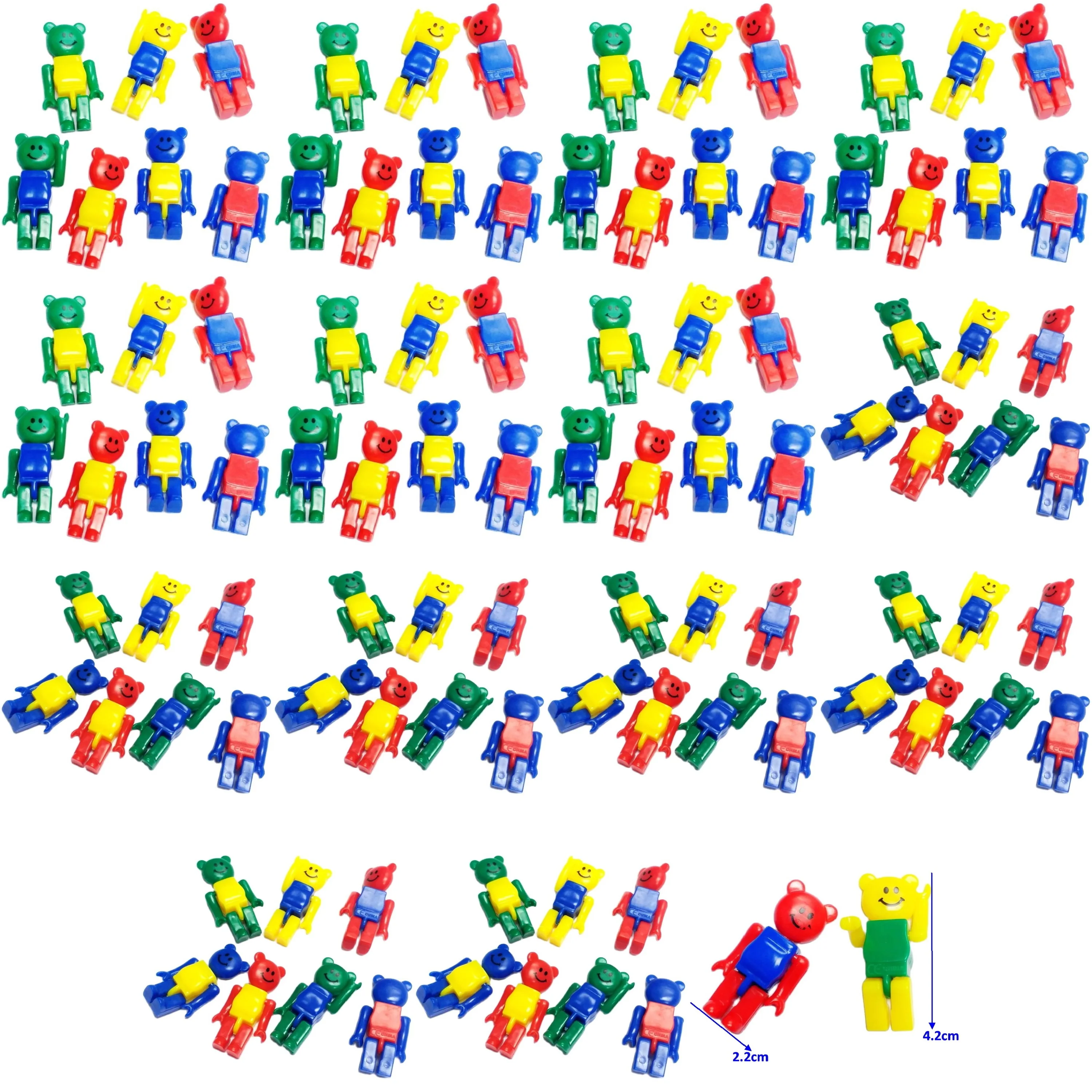 

99 Piece Plastic 4.2cm Litter Bear Figure Kids Toys Novelty Party Favors Gift Lucky Pinata Easter Birthday School Prize