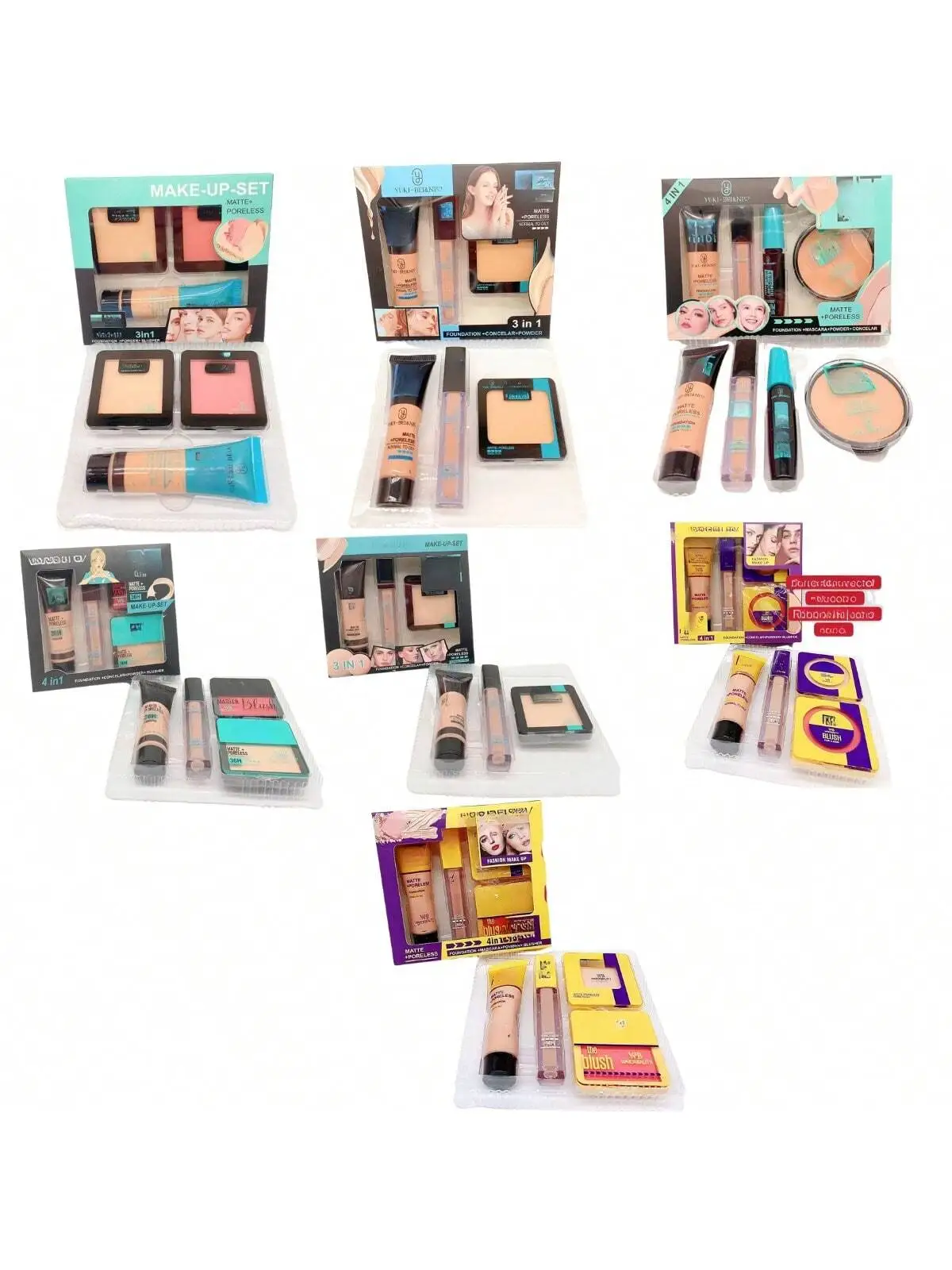 Coffret de maquillage 3 en 1 assorti 1 pièce A010112