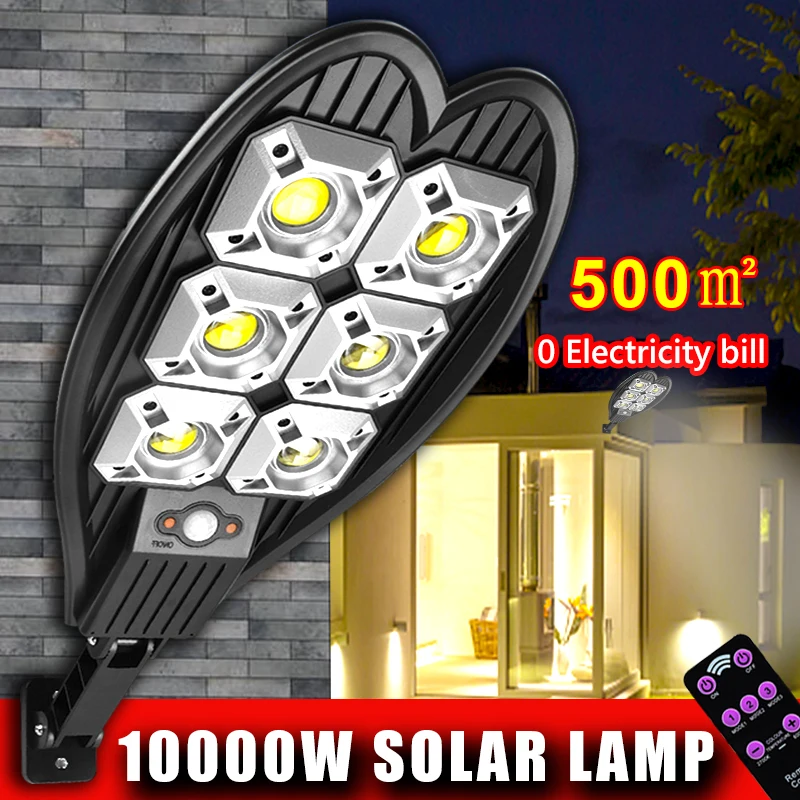 10000W Super Bright Outdoor Solar Lamp led lamp solar garden lights led street lamp led wall light Waterproof Ultra Wide Lighting Street Light Human Induction Motion Sensor Yard Wall Light