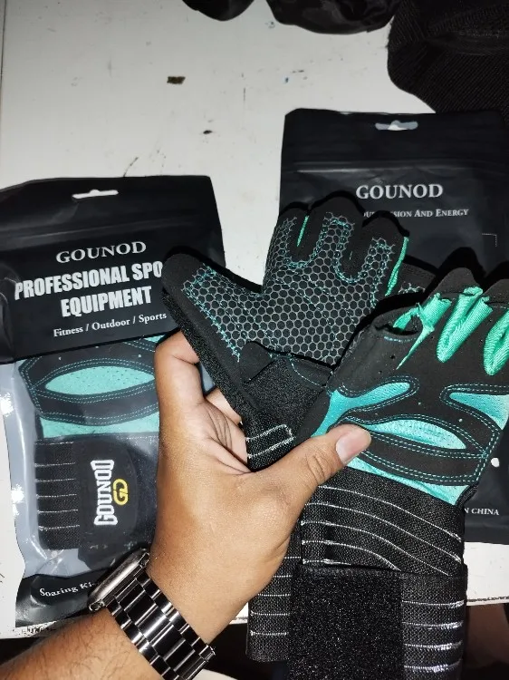 GOUNOD Weightlifting Gloves Wristband Support Breathable Anti-Slip Sports Gym Gloves photo review
