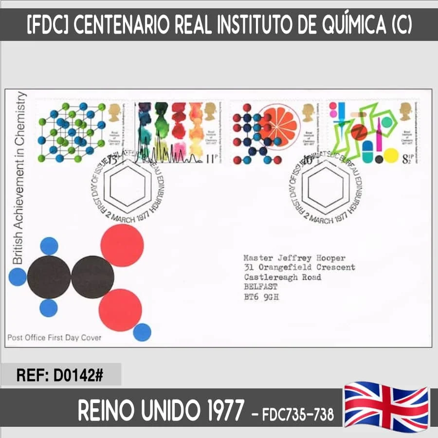 D0142 # Regno Unito 1977 [Fdc] Centennial Royal Hospital Of Chemistry (C)