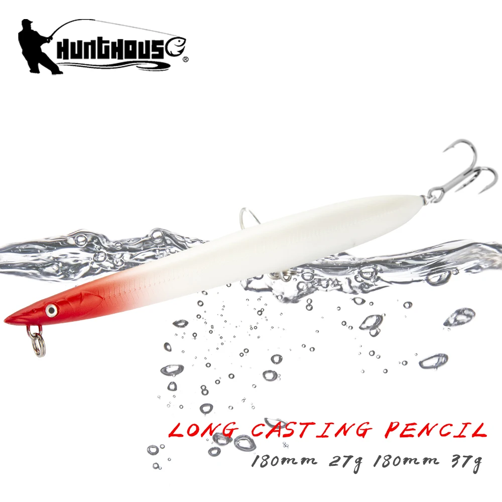 Leurre de pêche au crayon Hunthouse Sandeel Surf Walker 180 mm 37 g, leurre coulant à longue portée, appât dur pour la pêche en mer, appâts à bâtonnets  18