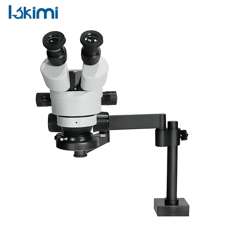 Lakimitools Binocular Stereo Zoom Microscope,7X-45X Magnification,LED Light,Clamping Articulating Arm Stand,LK-MS03A