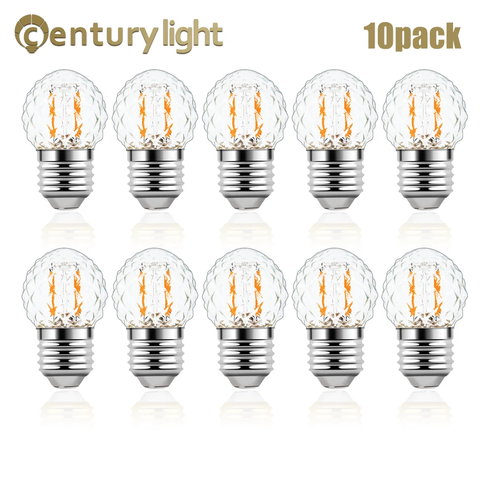 

10Pcs Vintage Edison LED Bulb E27 Warm White G40 Pineapple 1W 220V Retro Ampoule Dimmable Led Filament Light Bulbs Home Decor