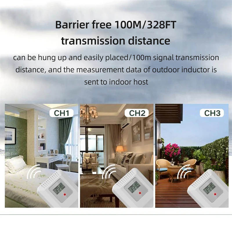 Ae1cfb9f9da1a4653b2f9667fdb76248aZ Tuya WIFI LCD Weather Station Wireless Digital Thermometer Electric Indoor/Outdoor Thermometer Hygrometer with Wireless Sensor