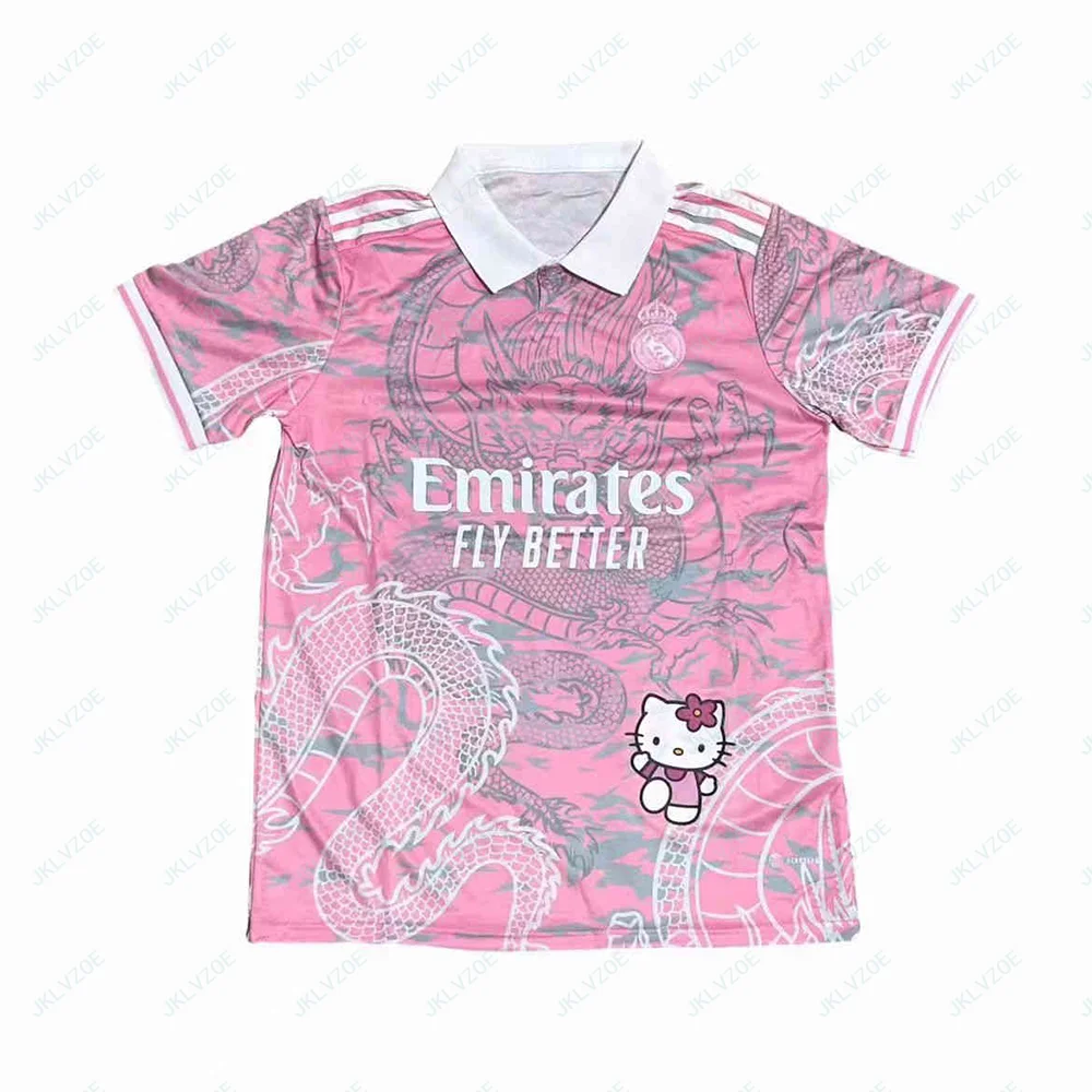 24/25 New Arriavl Cartoon Pink Kawaii Hello Kitty Jersey Men Women Kid Vacation Matching Jersey Fans Kit Special Edition Kit