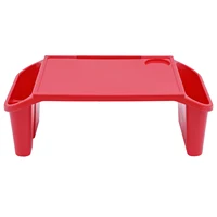 6 Pcs Kids Lap Desk Tray, Plastic Breakfast Laptop Trays with Side Pockets, Portable Lap Bed Table for Family, School, Class 1