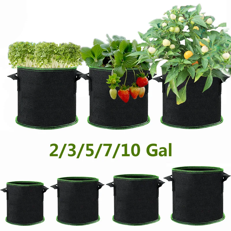 large terracotta pots 1-10 Gallon Plant Flowers Grow Bags Potato Strawberry Fabric Vegetable With Handles Seedling Growing Eco-Friendly Planting Bag Flower Pots & Planters classic Flower Pots & Planters