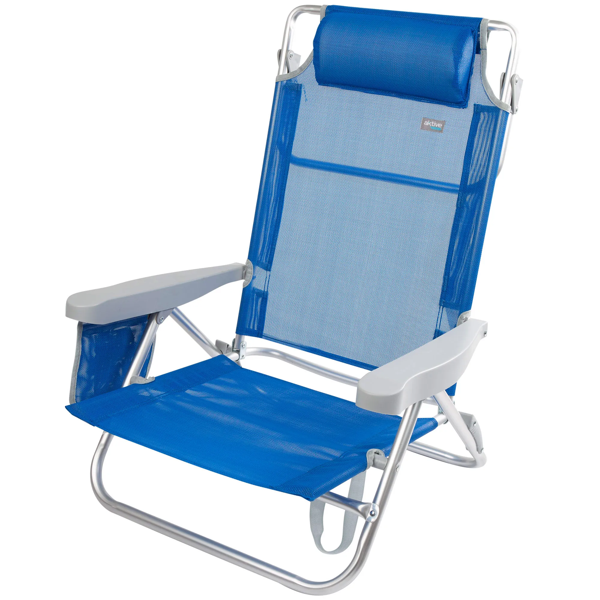 Beach chair with cushion, XL Aktive backrest height pocket, folding chair, camping folding chair
