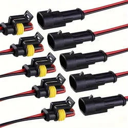 2 - Pin Quick Disconnect Electrical Wire Connectors, 10 - Pack (Black)