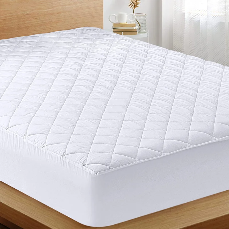 Protector De Colchón Acolchado Impermeable Y Transpirable Acolchado Basic Blanco De Colchón Cubierta Cama Lavable Gruesa Protector De Colchón Resistente Al Agua 80/90/105/135/150Cm|Pinzas y fundas de colchones| - AliExpress