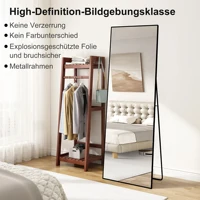 Зеркало в полный рост 164х54 см, каркасное зеркало, настенное, наклонное, напольное зеркало для спальни, гостиной, гардеробной — изображение 3