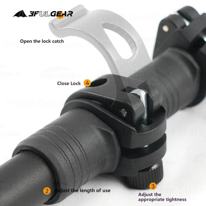 3F UL GEAR Ultralight Trekking Camping Climbing Walking Sticks Length Adjustable Carbon/Aluminum Alloy Outdoor Hiking Handle 5