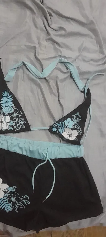 Vintage Flower print Cutie set Bikini 2000s Swimsuit Sexy Women Bathing Fashion Halter Strap Swimwear High Street Beach Female photo review