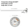 KT Thermo-Deep Fry Candy Thermometer with Stainless Steel Dial, Meat Cooking Thermometer, 12 "Probe, 2.5" 3