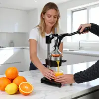 Presse-agrumes manuelle en fonte SAEIV pour usage commercial, panneaux de pressage robustes pour un jus d'orange frais 3