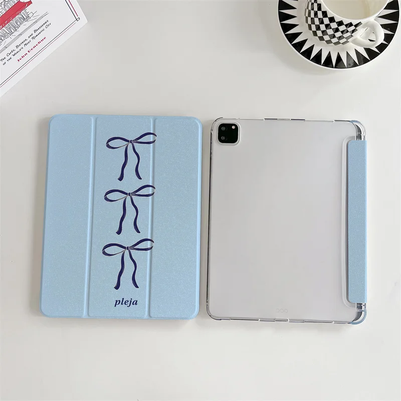 Korean-Style Cute Bow Tablet Case with Pencil Slot Holder