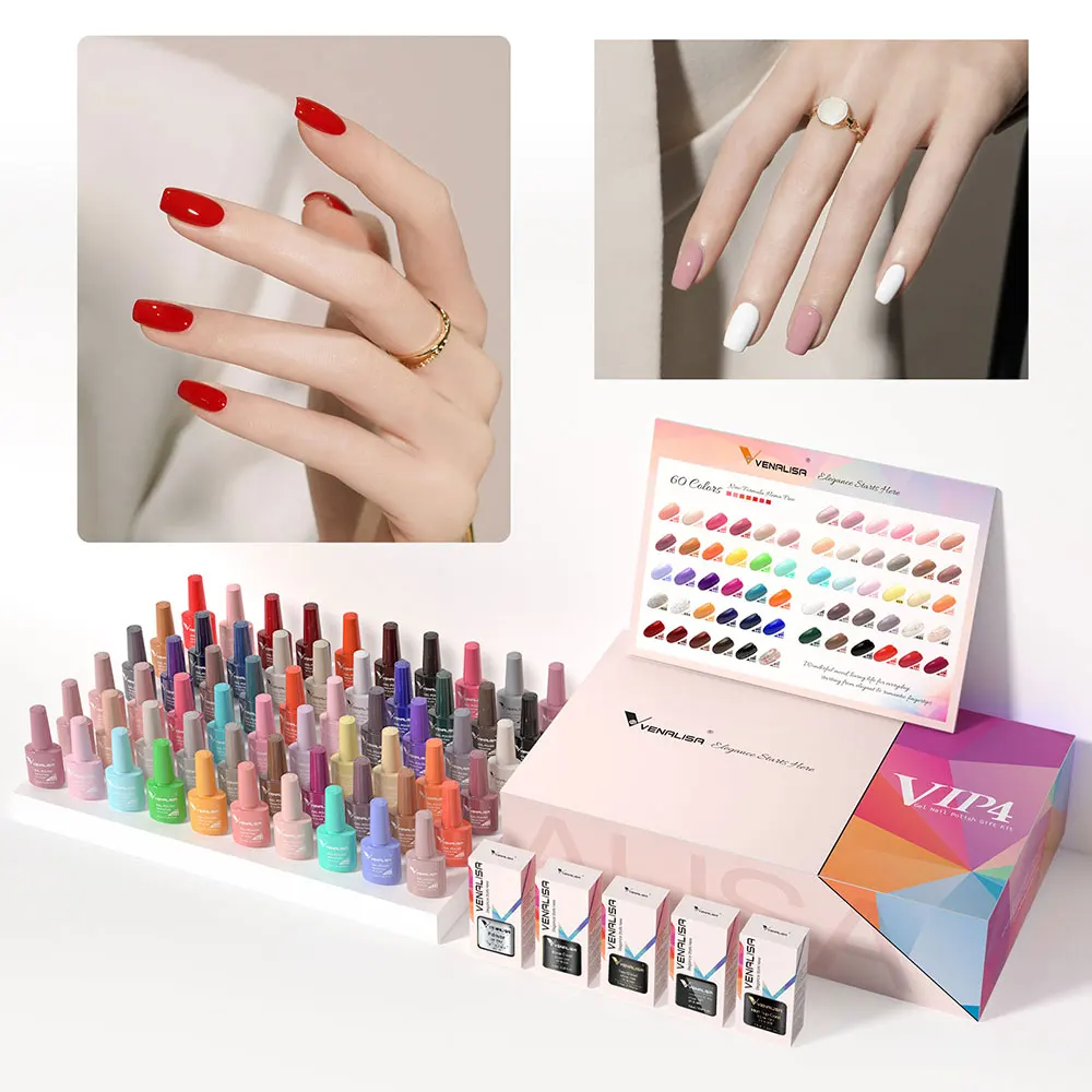 Nail Gel Polish VENALISA VIP4 7.5ml HEMA Free Semi Permanent Super Texture Gel Varnish Long Lasting Tempered TopCoat