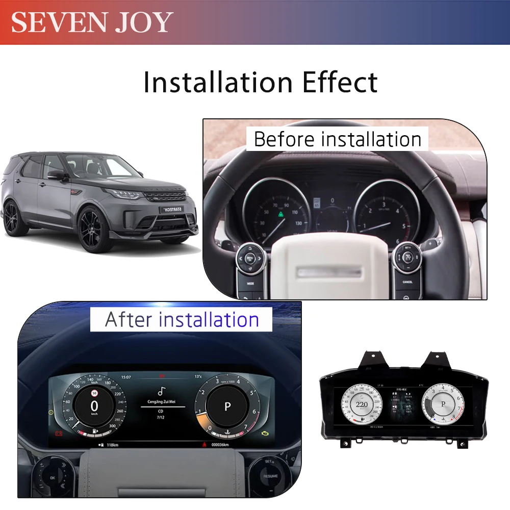 Panel de Instrumentos Digital HD de 12.3 Pulgadas para Land Rover Discovery 5 2017-2021, Velocímetro, Aplicación CarPlay, Cabina Virtual 2