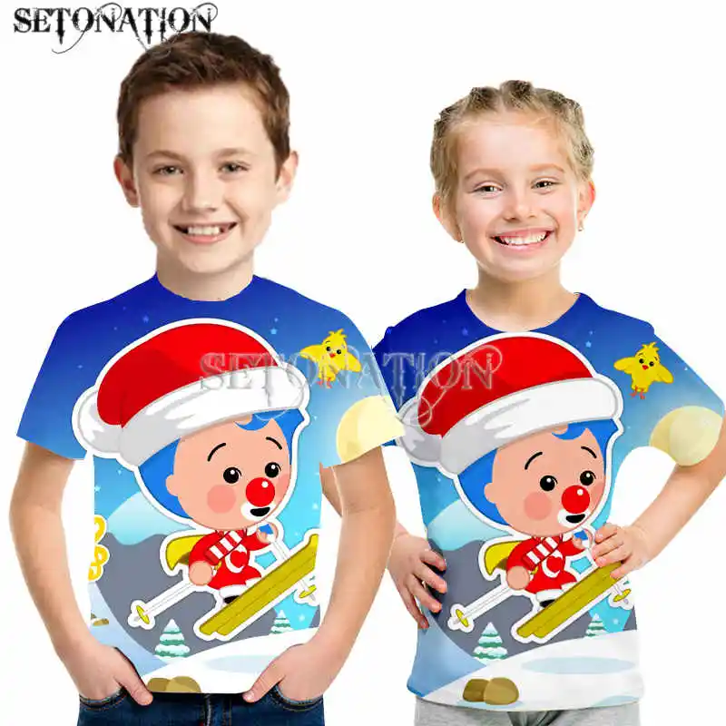 Детская футболка с 3D-принтом, круглым вырезом и рукавами