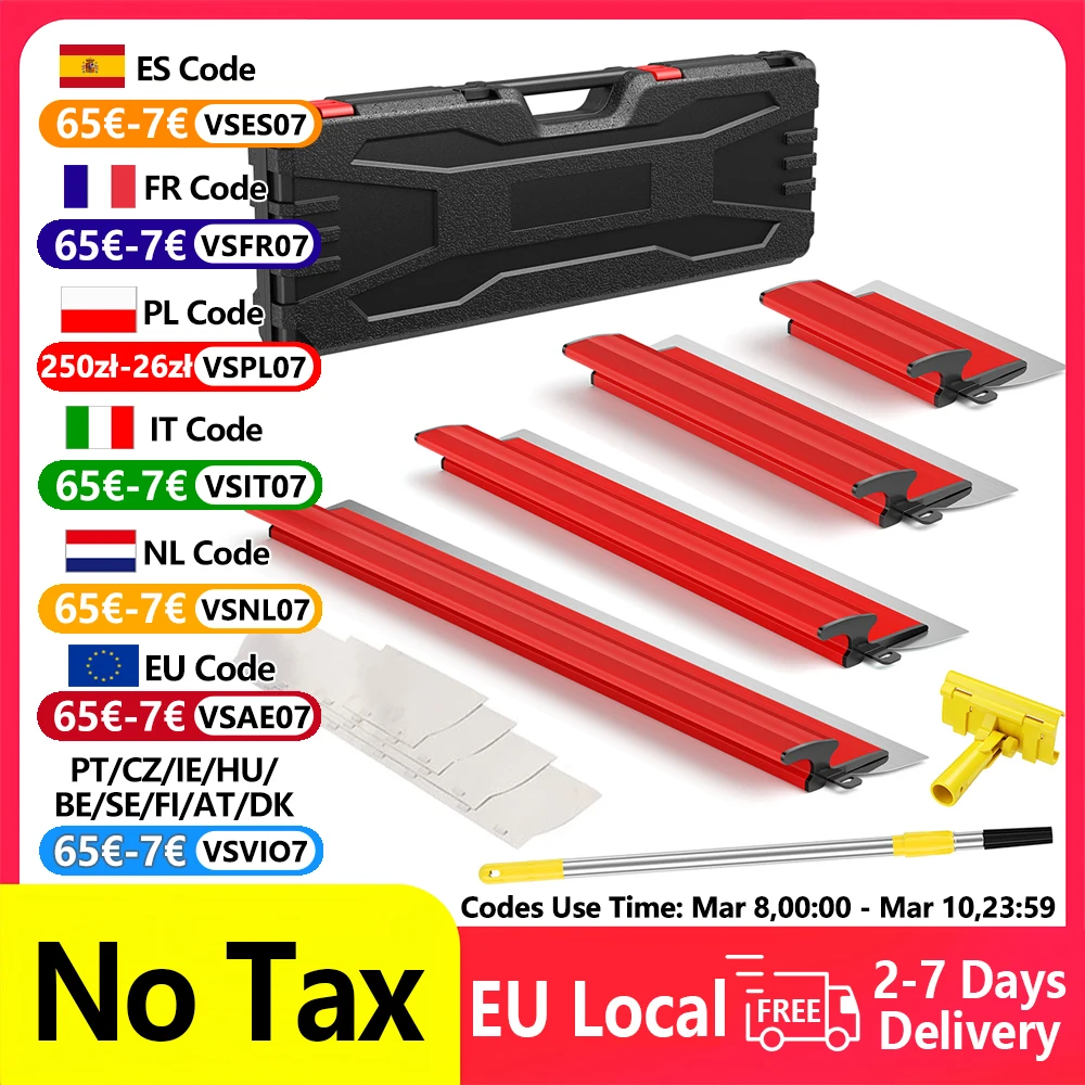 Jeu de lames d'écumage pour cloisons sèches, 25/40/60/80cm, outils de plâtrage mural, lame d'écumage, finition de peinture, couteau de démarrage et de lissage
