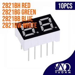 10PCS 2821BH 2821BB 2821BG 2821BW 0.28 Inch Common Anode Two Digit Seven Segment Led Display Tube Red Blue Green White