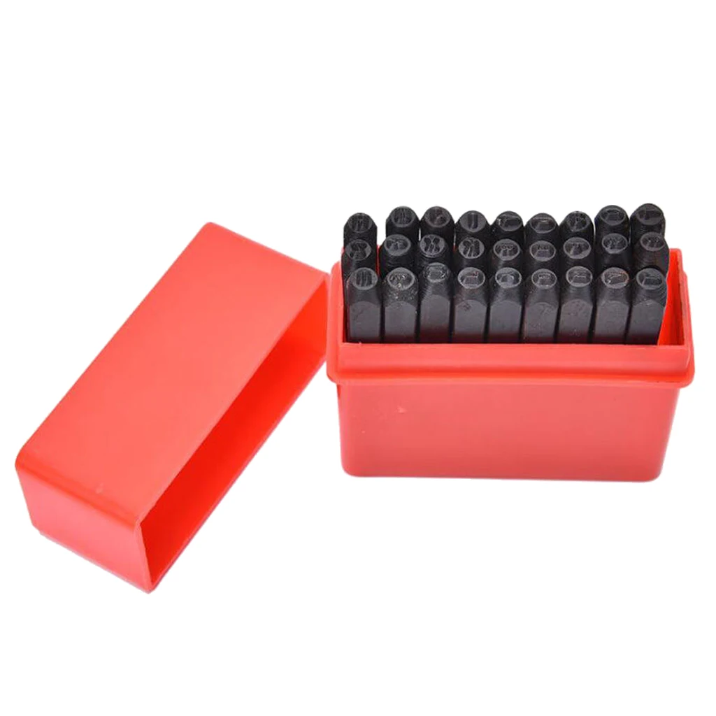 3mm/4mm/5mm/6mm/10mm/12.5mm Stamps Letters Alphabet Numbers Set Punch Steel Metal Tool Craft Round Hole Punch Cutter Set