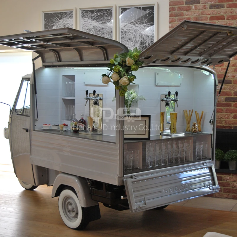 Mobile Bar Food Triciclo Pizza Kiosk Piaggio Ape Ice Cream Cart Electric Food Truck Completamente Attrezzato Tuk Tuk In Vendita