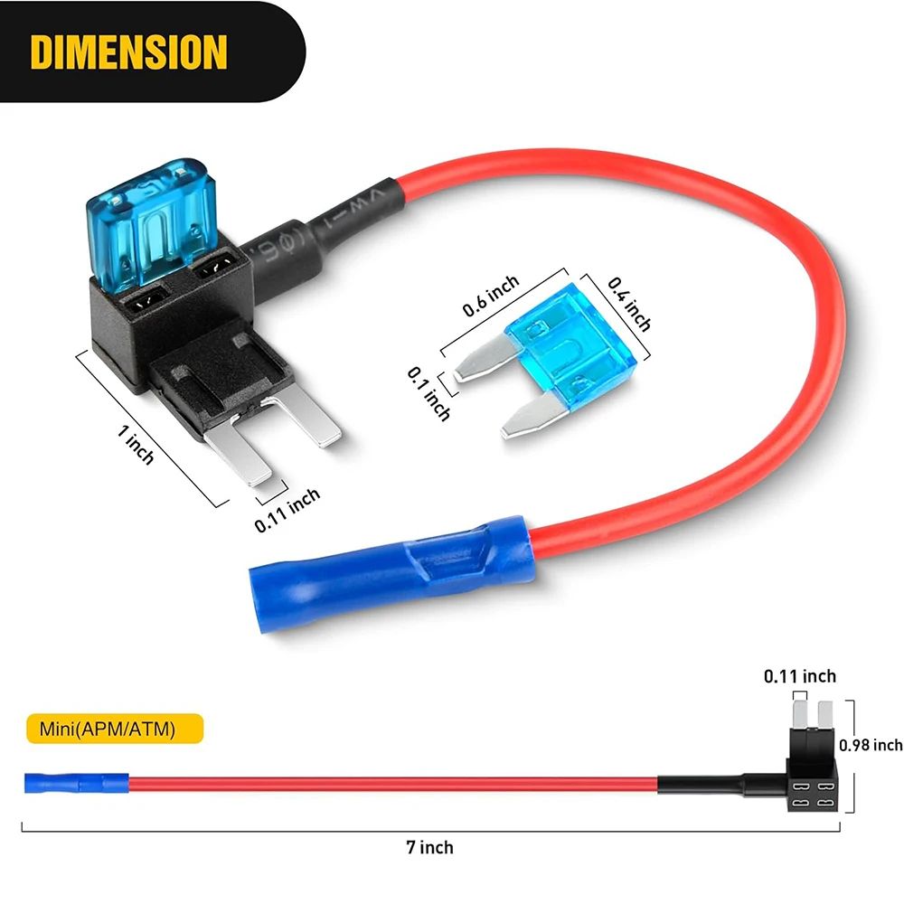 Rubinetto Preleva Fusibile Per Auto, Adattatore A Doppio Slot Micro Mini Con Fusibile 15A, Per Dash Cam E LED, 5 Pezzi