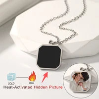 Personalized Heat-Activated Magic Necklace Customized Hidden Picture Necklaces Woman Customizable Photos Women Christmas Gift