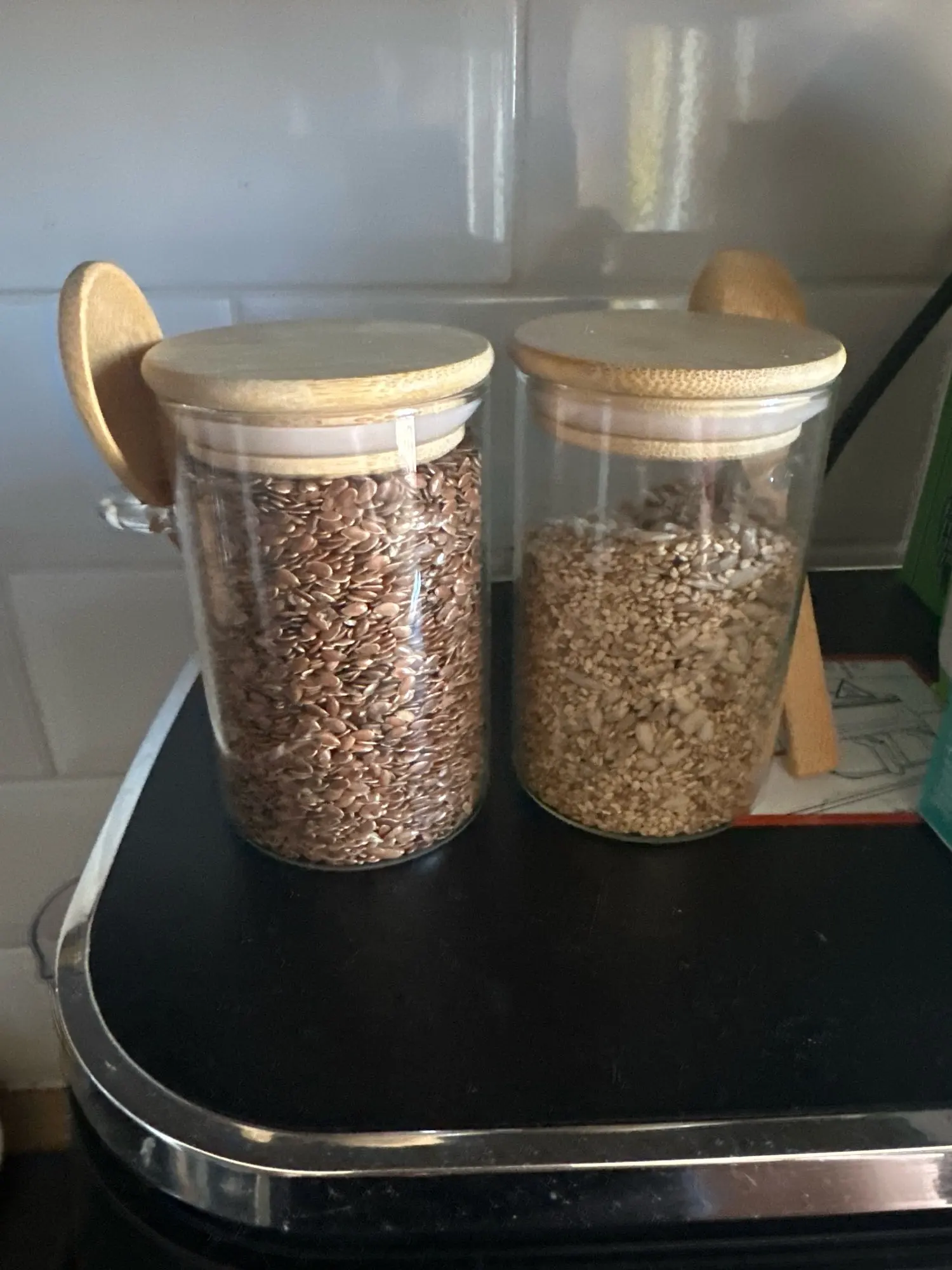 Bocal hermétique Anti-fuite & fraîcheur | Verre premium, Joint hermétique de qualité alimentaire & cuillère intégrée