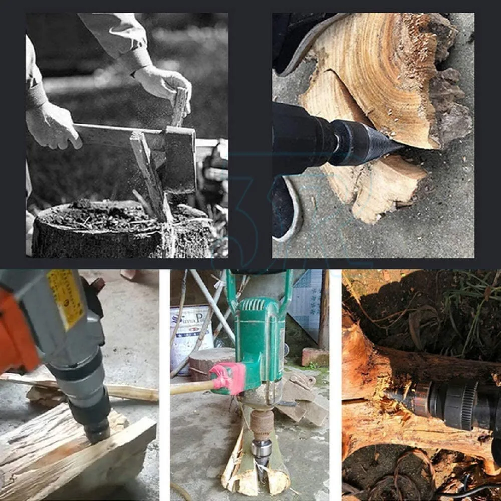 5x High Speed Twist Firewood Drill Bit Wood Splitting Splitter Cone Driver 42mm