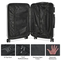 Anajqaqia Valise Lot de 3 (20 + 24 + 28 pouces), avec serrure et balances TSA et 360 °   Roues, bagage à main de chariot de voyage à coque rigide ABS, argent 4