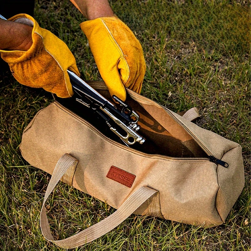 Outdoor Ground Nail Bag Camping Tent Pegs Bag Cylindrical Stake Storage Backpack Portable Miscellaneous Storage Box Toolkit
