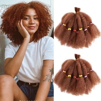 Afro Kinky Marley Braiding Spring Twist Crochet Hair Bulk Extensions Faux Locs Natural Black Ombre synthetic Braids For Women 1