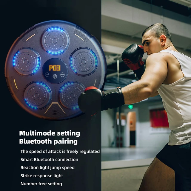 Cible murale de machine de boxe avec lumière LED, sac de sable