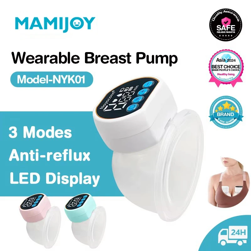 Electric Breast Pump MAMIJOY Portable Double-sided Wearable Smart Breast Pump Silent Powerful Suction Electric Breast Pump Baby BPA Free