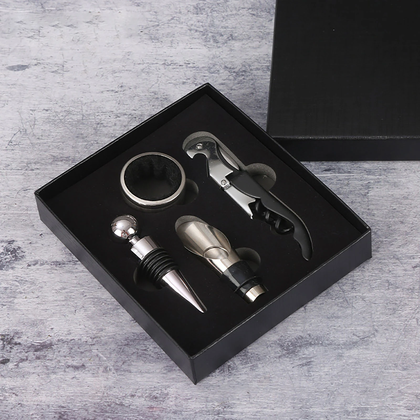 Professional Wine Bottle Opener Gift Set Kitchen Bar Tool Accessories Stainless Steel Bottle Opener and Vacuum Stopper Wine Open