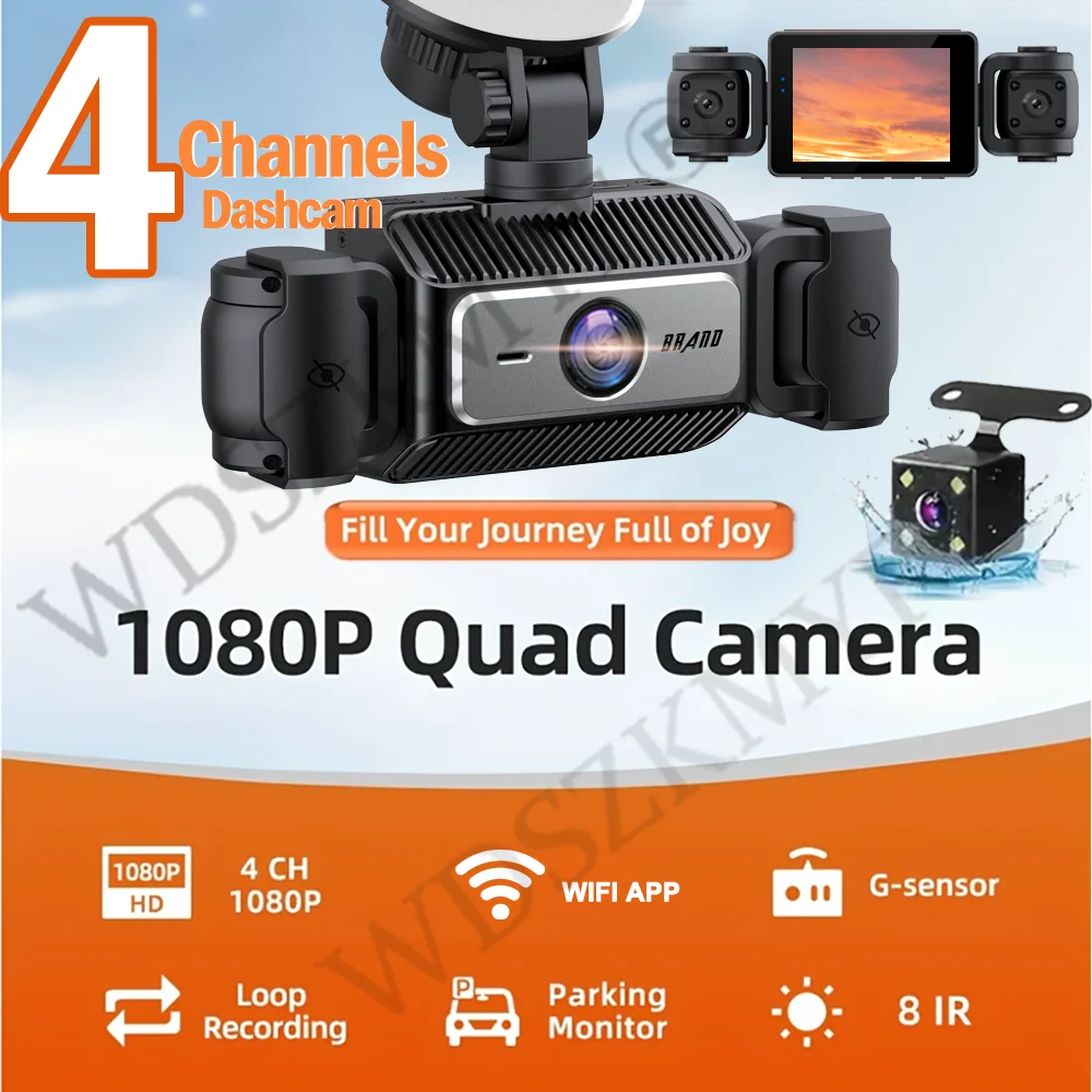 Description Picture 2 of item360° Car DashCam 3/4 Channels WIFI Video Recorder 1080P Car DVR 24H Parking Monitor Front With Rear View Night Vision Black Box