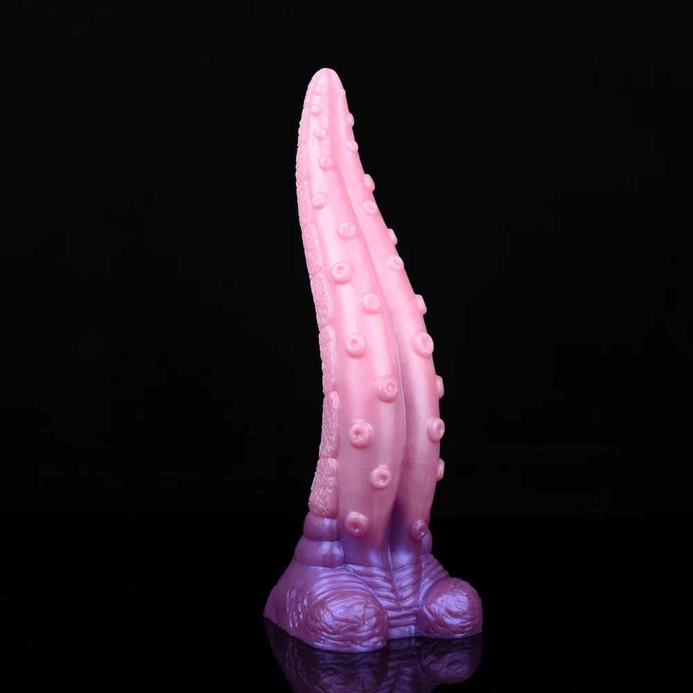 FAAK Silicone Fantasy Rosa Lingua Plug Anale G-spot Stimolatore S Forma Dildo Con Ventosa Bumpy Massaggio Sex Toys Per Le Donne_voghion.com